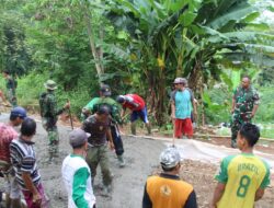 Dandim Batang Tinjau Progres Sasaran Fisik Pengecoran Jalan