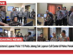 Polda Jateng Lakukan Supervisi Call Center 110 di Polres Pekalongan