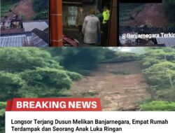 Longsor Terjang Dusun Melikan Banjarnegara, Empat Rumah Terdampak dan Seorang Anak Luka Ringan