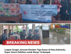 Luapan Sungai Jamuran Rendam Tiga Dusun di Desa Kalirandu, Dapur Umum Didirikan untuk Warga Terdampak