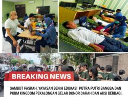 SAMBUT PASKAH, YAYASAN BENIH EDUKASI PUTRA PUTRI BANGSA DAN PKBM KINGDOM PEKALONGAN GELAR DONOR DARAH DAN AKSI BERBAGI.