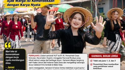 Kades Jaroni Lepas Karnaval HUT ke-81 RI, Ajak Warga Isi Kemerdekaan dengan Karya Nyata