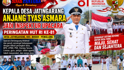 Kepala Desa Jatingarang Jadi Inspektur Upacara HUT ke-81 Kemerdekaan RI, Ajak Warga Perkuat Gotong Royong