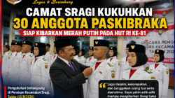 Camat Sragi Kukuhkan 30 Anggota Paskibraka, Siap Kibarkan Merah Putih pada HUT RI ke-81