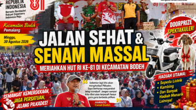 HUT RI ke-81 di Bodeh Pecah! Ribuan Warga Tumpah Ruah Ikuti Jalan Sehat, Camat Ingatkan Jangan Terpecah Gara-Gara Pilkades