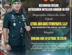 Detasemen Intelijen Kodam IV/Diponegoro Ucapkan Selamat Kepada Letkol Arh Agus Fithriyanto, S.A.P. Mengikuti Dikjab Golongan V