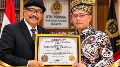 Prof. Sutan Nasomal Sematkan Gelar CFLE ke-1.000 kepada Jurnalis dan Pegiat Sosial Rishki Nifayadi