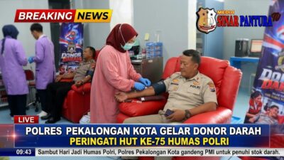 Peringati Hari Jadi ke-75 Humas Polri, Polres Pekalongan Kota Gelar Donor Darah