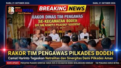 Gelar Rakor Pilkades Serentak 2026, Camat Bodeh Tegaskan Tim Pengawas Jaga Netralitas