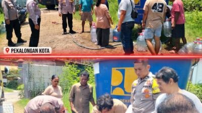 Atasi Krisis Air Bersih, Polres Pekalongan Kota Kerahkan Kendaraan Taktis Water Cannon Bantu Warga Bugisan