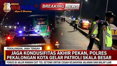 Jaga Kondusifitas Akhir Pekan, Polres Pekalongan Kota Gelar Patroli Skala Besar di Jalur Rawan